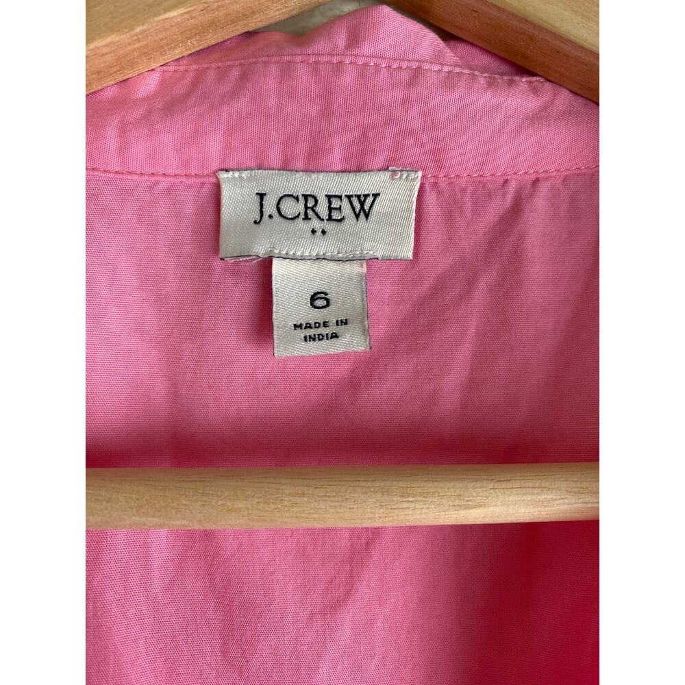 J.Crew Factory Pink Cotton Midi Dress Sleeveless Smocked Waist 6 - Picture 9 of 13